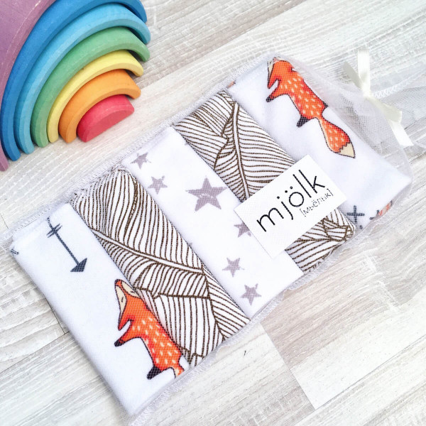 Набор платочков-слюнявчиков Mjölk Лисички 20*20 см 