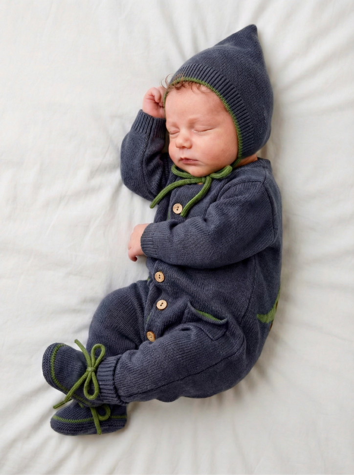  Комплект 3 в 1 Дино (хлопок) Антрацит 0-6 мес