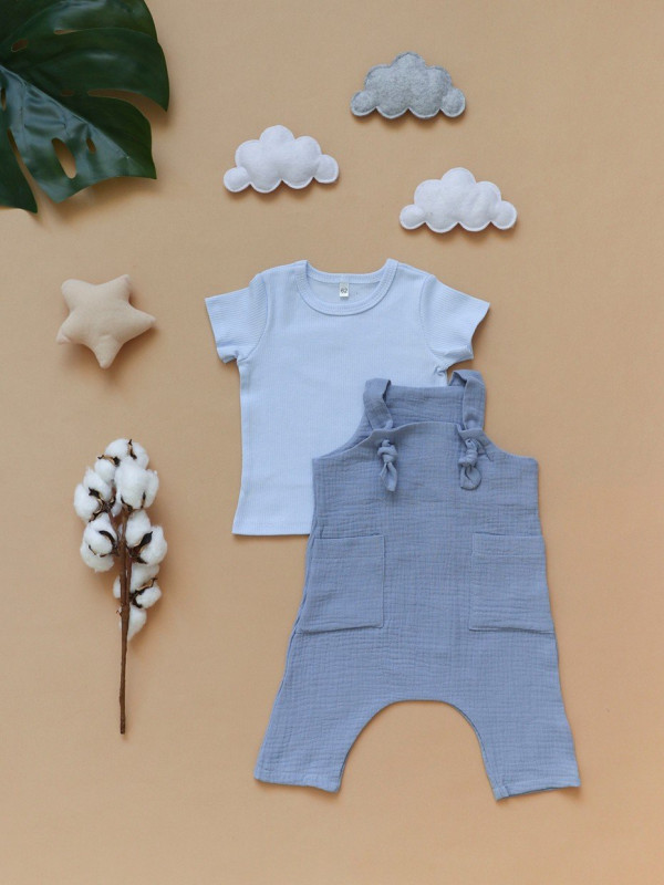  Песочник из муслина Синий лён 