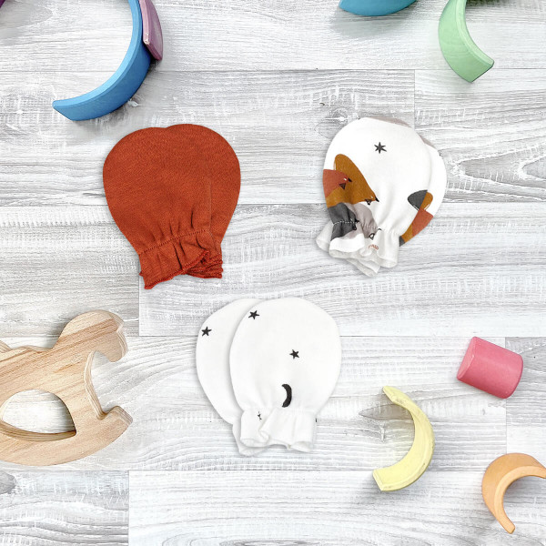 Рукавички антицарапки Mjölk Птицы/Paprika/Ночное небо, сет из 3х пар