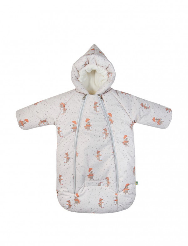 Меховой конверт-комбинезон Елочки-иголочки Бежевый 