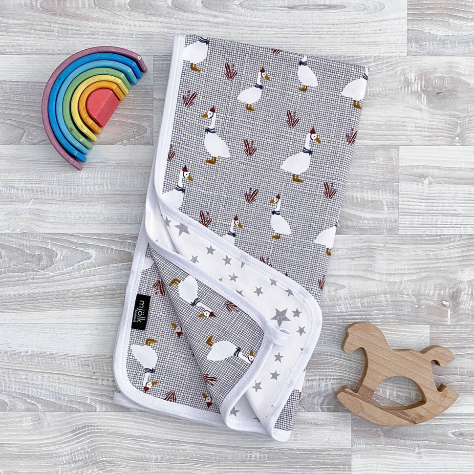 Двусторонний плед Mjölk Гуси 120*85 см 