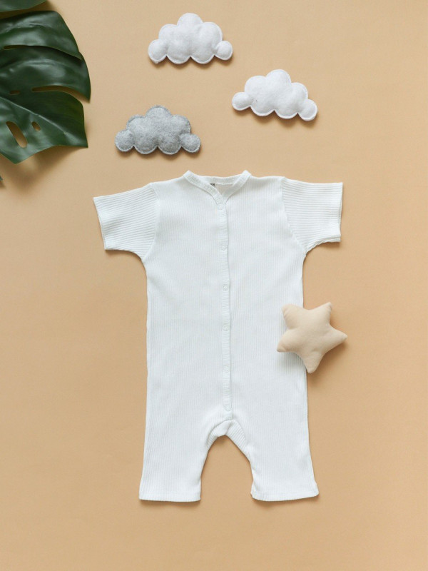 Комбинезон с коротким рукавом ( лапша) Белый