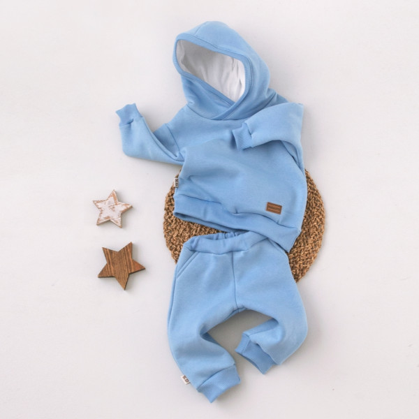 Спортивный костюм "Оверсайз" худи+штаны, футер, небесно-голубой