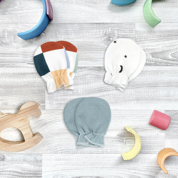 Рукавички антицарапки Mjölk Шахматы/Baby Blue/Ночное небо, сет из 3х пар