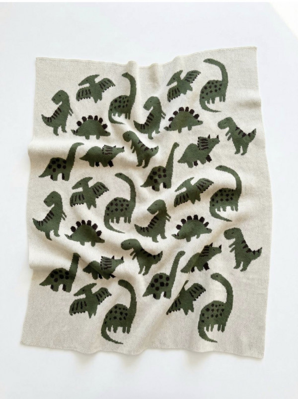 Плед Дино Паттерн (хлопок)