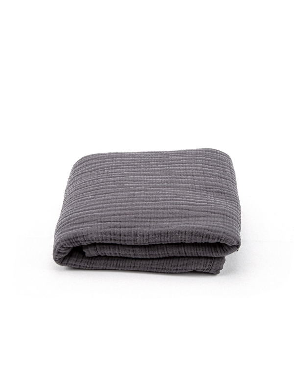 Плед из муслина однотонный Графит