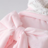 Одеяло на выписку 100х100 "Конфетти" с бантом на резинке зима Розовый