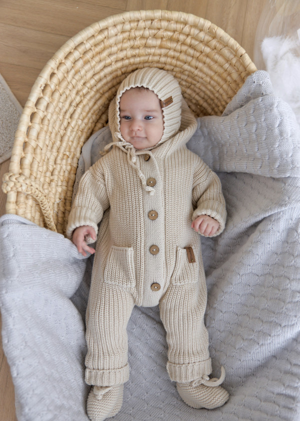 Комплект 3в1 с капюшоном из 100% органического хлопка Бежевый 