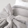 Одеяло на выписку 100х100 "Конфетти" с бантом на резинке зима Серый