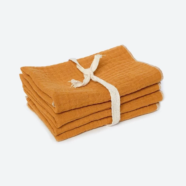 Сет из 4х муслиновых салфеток Mjölk Mustard 25*25 см 