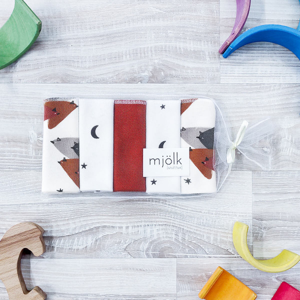 Набор платочков слюнявчиков Mjölk Птицы 20*20 см 