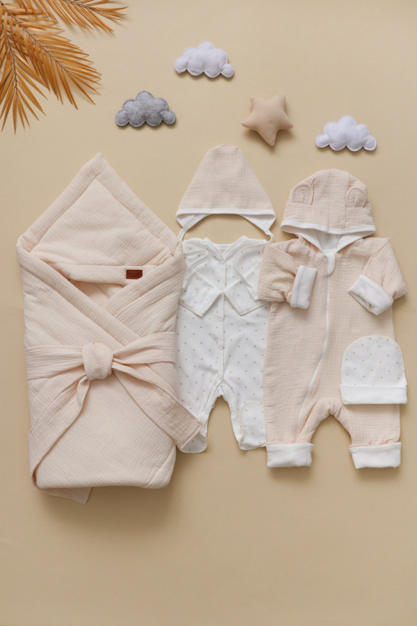 Комплект на выписку Лето Бежевый 