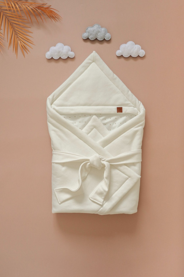 Конверт на выписку с поясом Молочный 