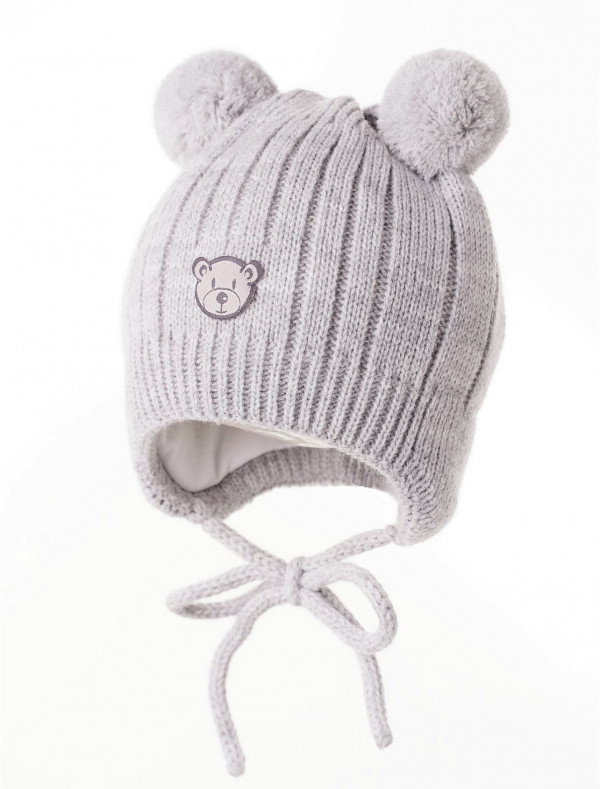 Шапка дет. Зима "Гамми" хб подкл, утепл Серый 