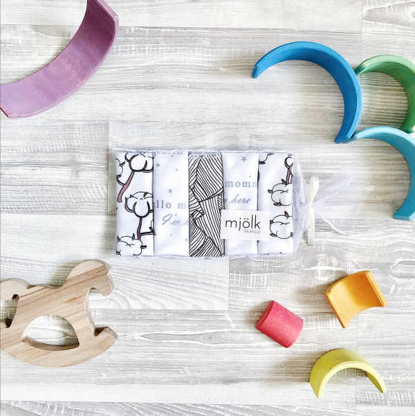 Набор платочков-слюнявчиков Mjölk Хлопок 20*20 см 