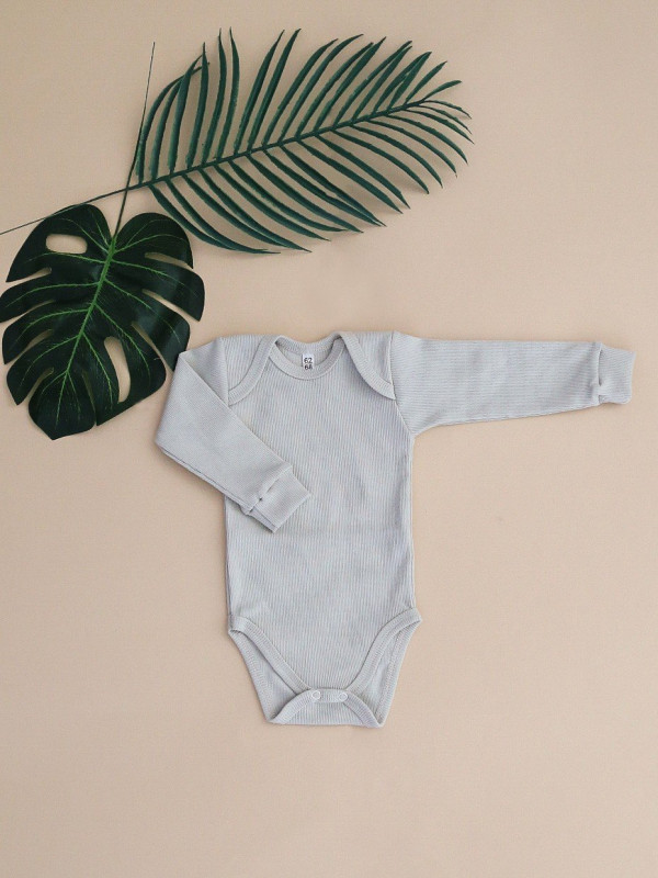 Боди с длинным рукавом (кашкорсе) Светло-зелёный 