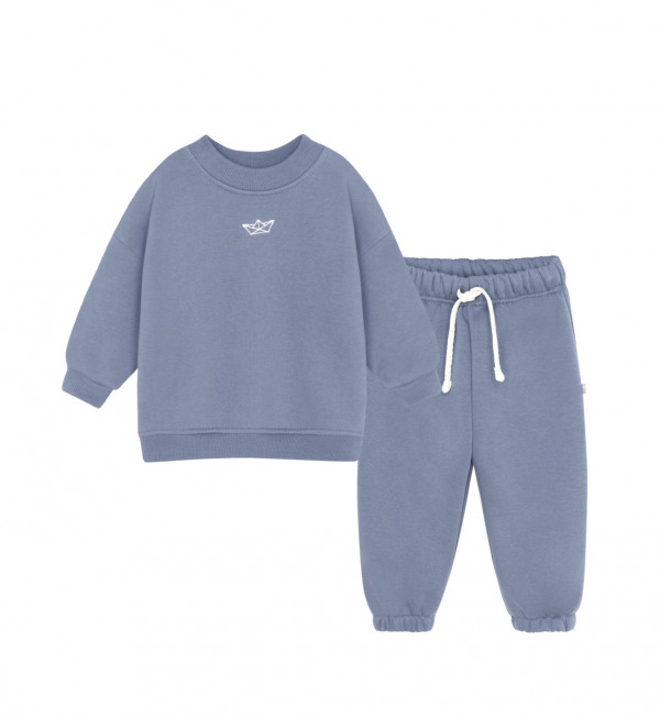 Костюм детский свитшот и брюки «Фисташка» Серо-синий  
