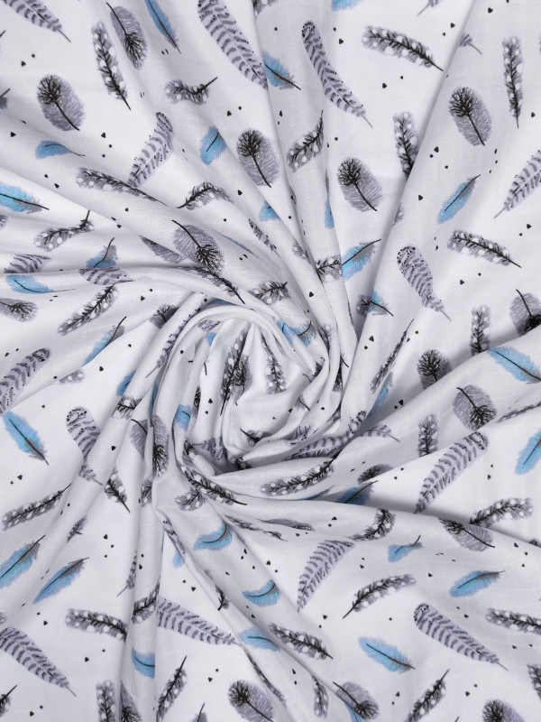 Муслиновая пеленка Перья 100*130 см 