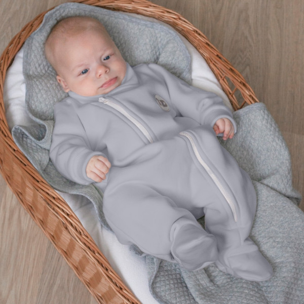 Комбинезон-поддева "Topolino" футер Серый жемчуг