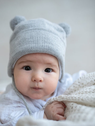 Шапка дет. "Мой лучик-М" хб подкл, утепл. Серый