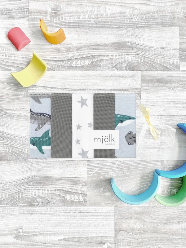 Набор платочков-слюнявчиков Mjölk Акулы