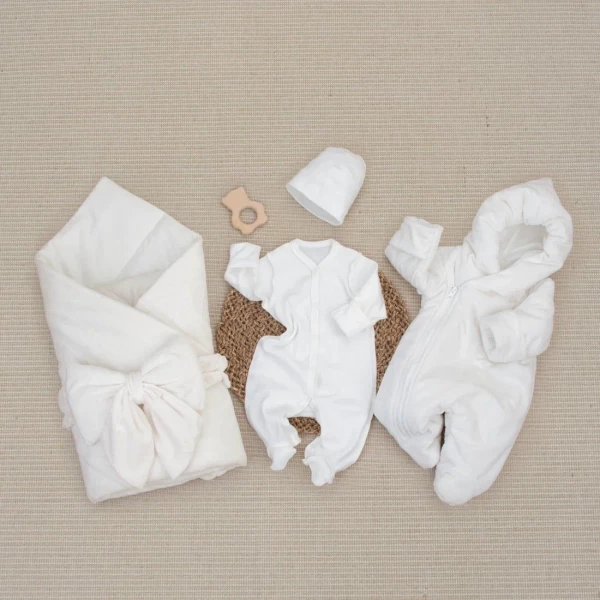 Комплект на выписку 5 предметов "Классика", демисезонный, сахар