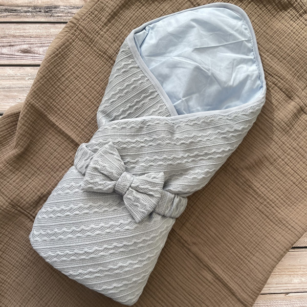 Конверт-одеяло Вязаный  Синий туман 