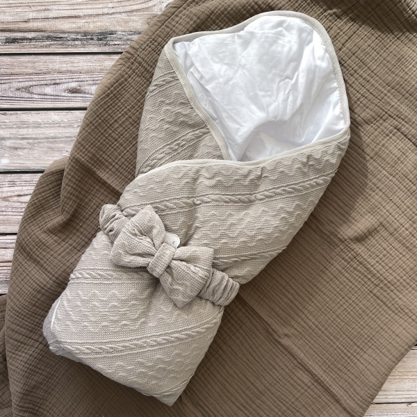 Конверт-одеяло вязаный Серый