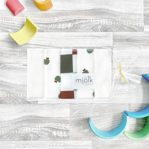 Набор платочков слюнявчиков Mjölk Яблочки  20*20 см 