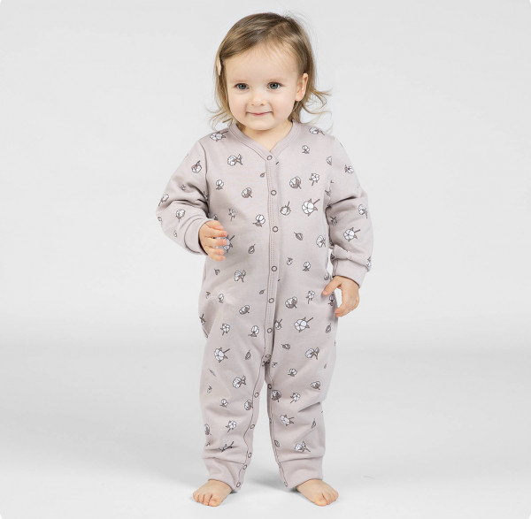 Комбинезон с открытыми  ножками «Облака» Бежевый