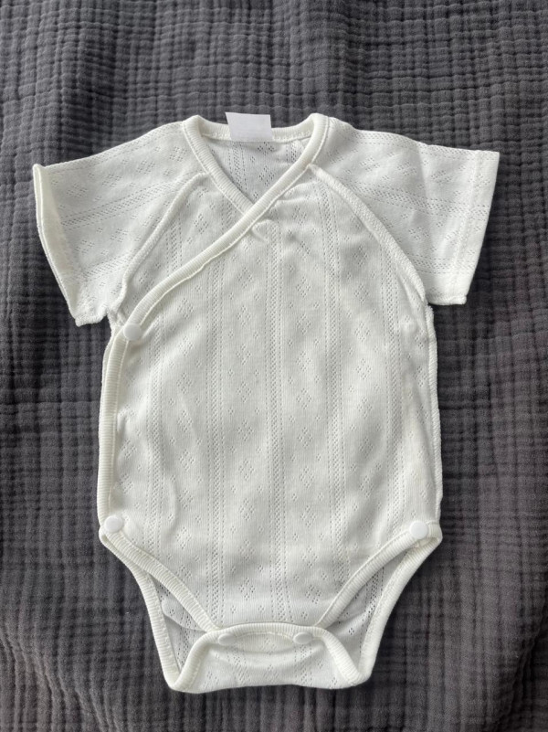 Боди короткий рукав ажур Молочный