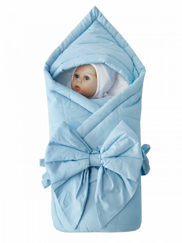 Конверт-одеяло на выписку стеганое Демисезон Голубой 