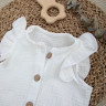 Боди с крылышками на пуговицах "Муслин", молоко