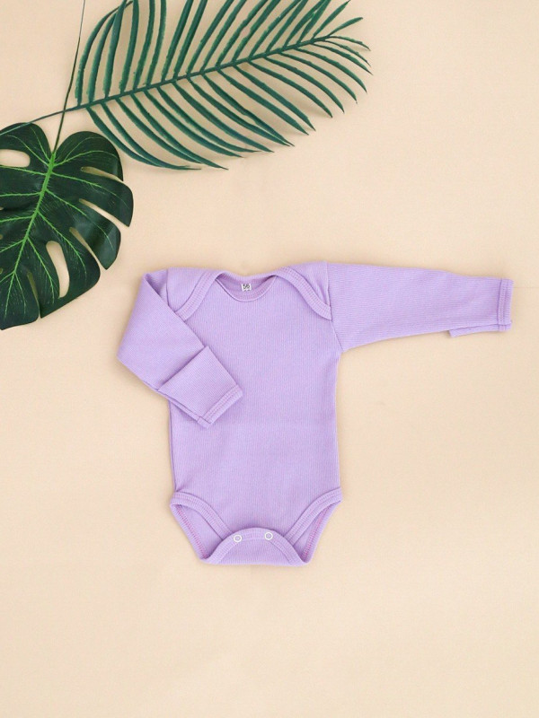 Боди с длинным рукавом (кашкорсе) Сиреневый 