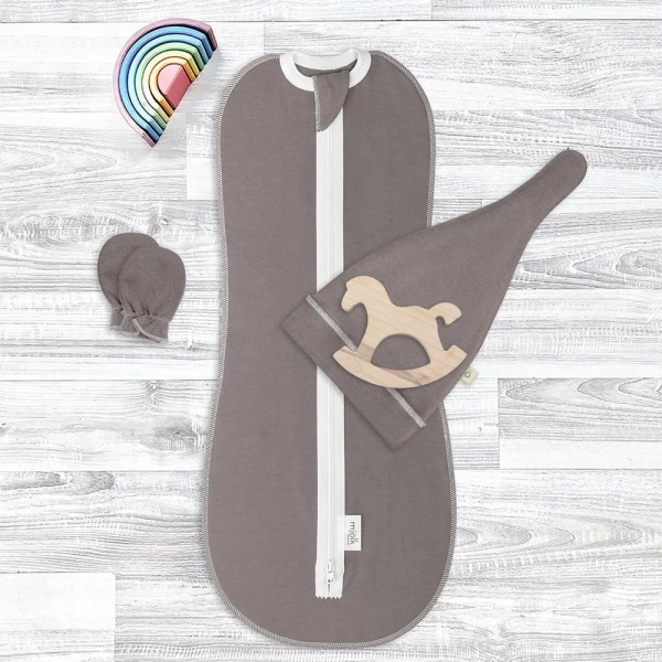 Комплект для новорожденного Mjölk Fog {пеленальный кокон, шапочка, антицарапки}