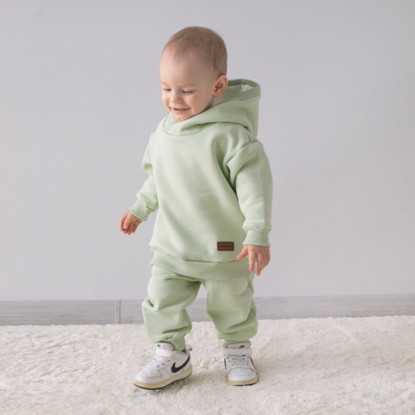 Спортивный костюм "Оверсайз" худи+штаны, футер, оливковый