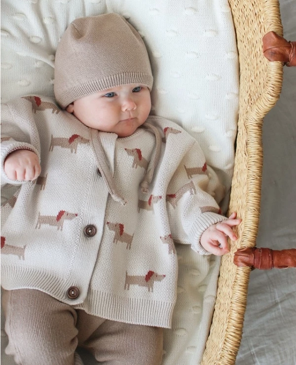 Кардиган с таксами Топленое молоко