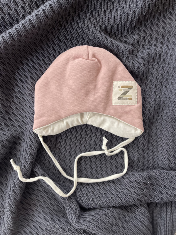Шапочка утеплённая Пудровый демисезон 0-3 мес