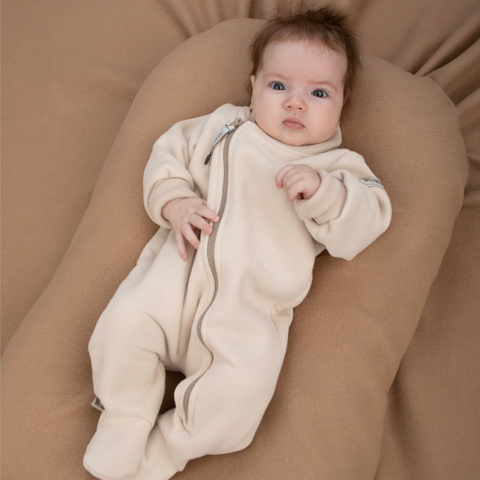 Комбинезон-поддева "Topolino", футер, крем-брюле Комбинезон-поддева "Topolino", футер, крем-брюле