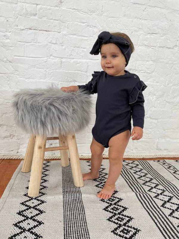  Боди с воланом и повязкой Мокрый асфальт