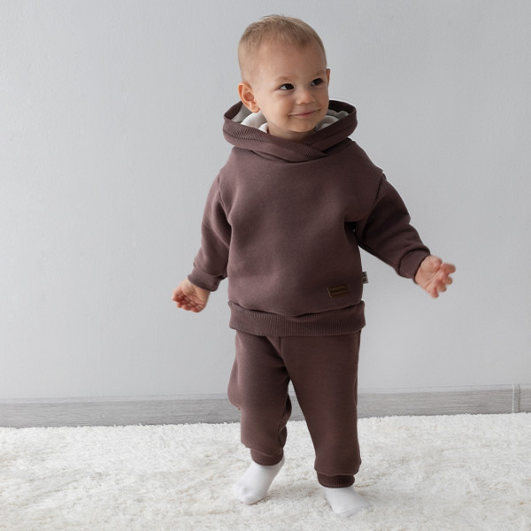 Спортивный костюм "Оверсайз" худи+штаны, футер, шоколад