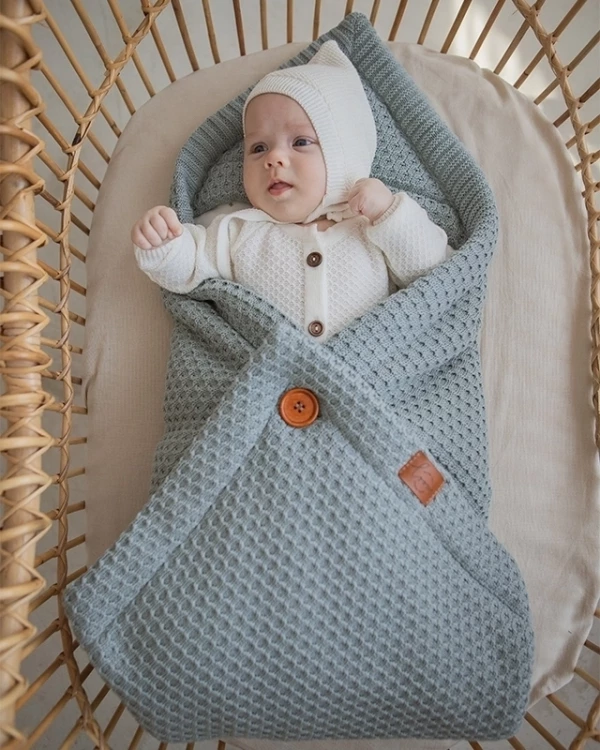 Конверт-одеяло Universal вязаный Демисезон Серо-зеленый