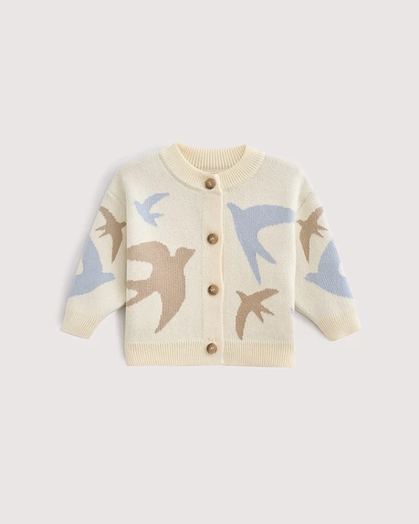 Кардиган детский Экрю птички