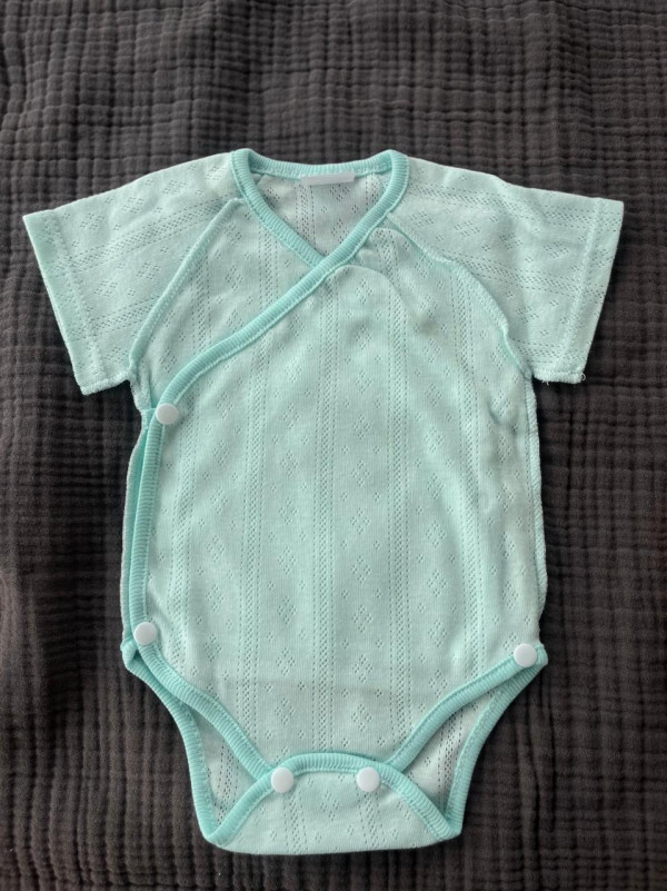  Боди короткий рукав ажур Бирюзовый