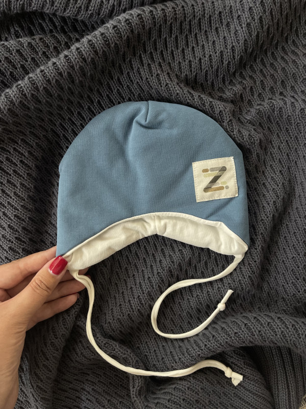 Шапочка утеплённая Синий демисезон 0-3 мес