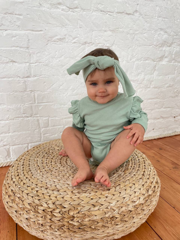  Боди с воланом и повязкой Полынь