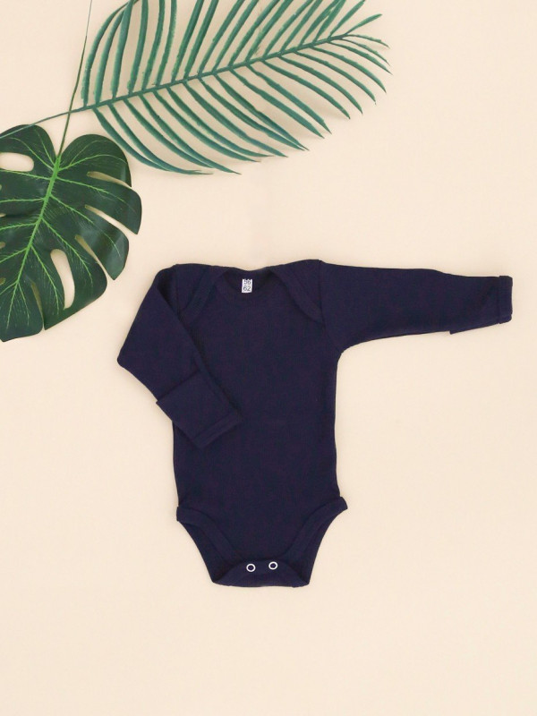 Боди с длинным рукавом (кашкорсе) Темно-синий