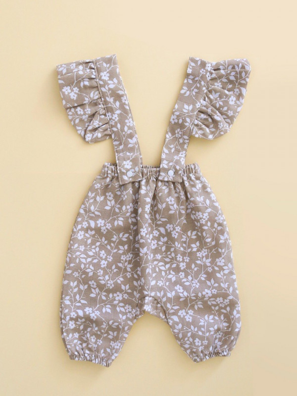 Муслиновый ромпер с крылышками Бело-Бежевый 