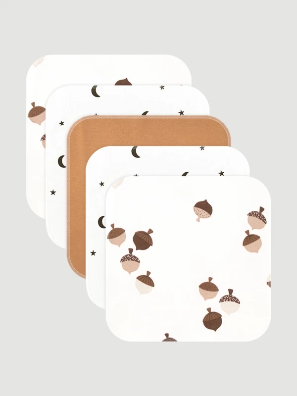 Набор платочков-слюнявчиков Mjölk Жёлуди 20*20 см 